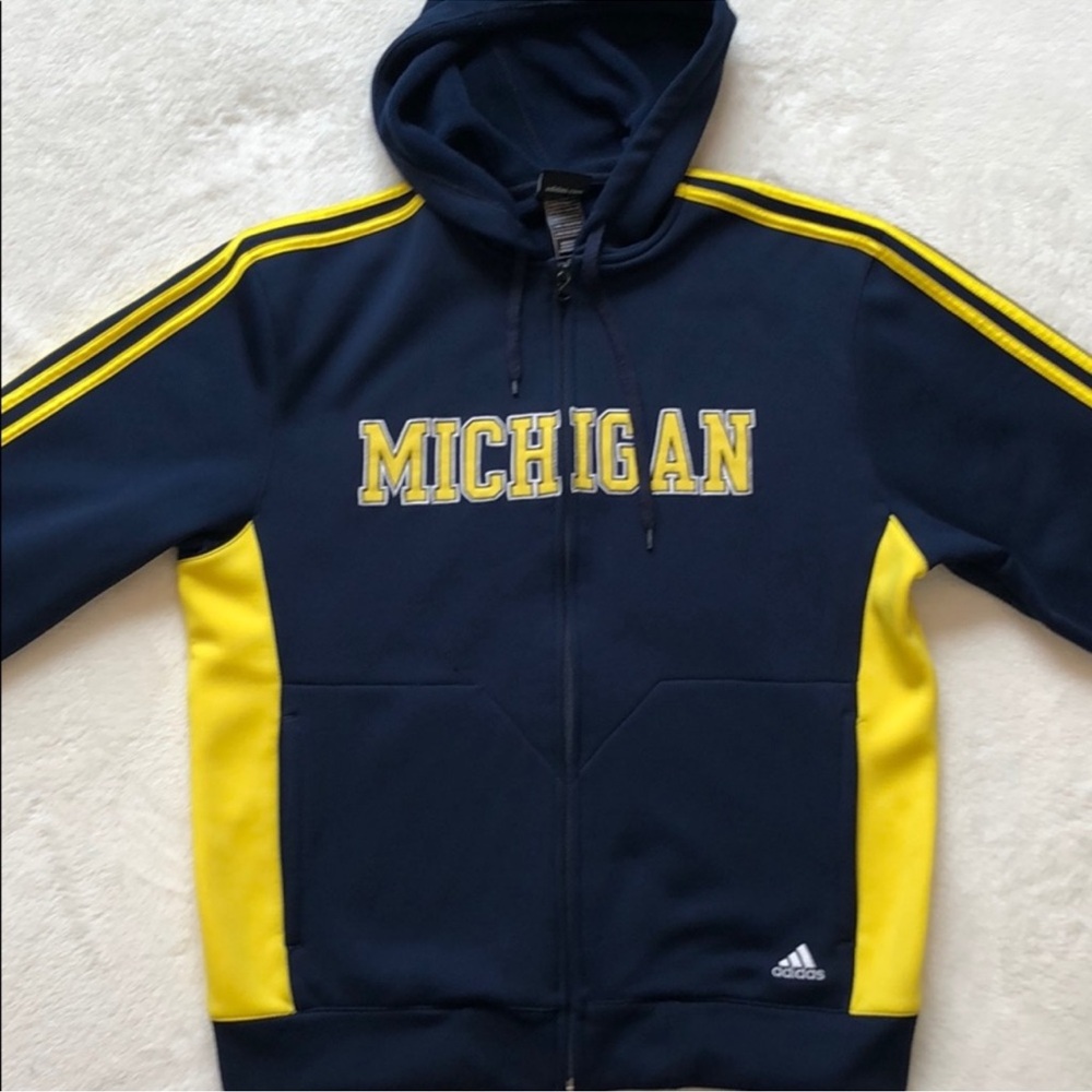 SALE-Adidas Michigan Hoodie - Navy and Yellow